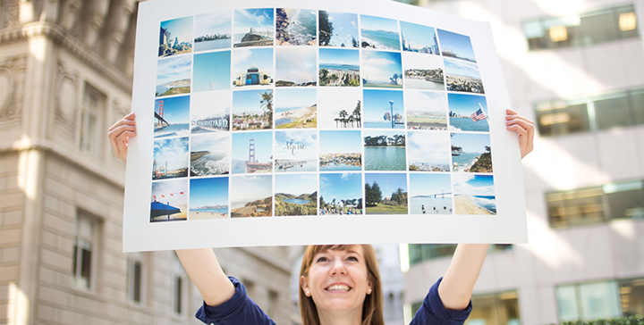 creare un poster o ingrandimenti foto in stile instagram