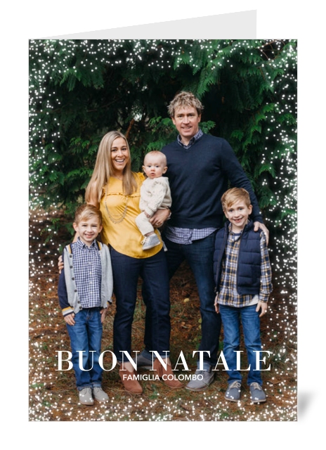 Biglietto di auguri di Natale pieghevole personalizzato con famiglia